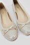 Women's Beige Glitter Genuine Leather Size 35-41 Ballerinas - 5