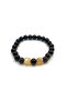 Original Genuine Citrine - Obsidian Black Zircon Natural Stone Bracelet 8mm - 3