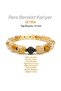 Custom Cut Citrine - Hematite Natural Stone Bracelet with 10mm Zircon Findings