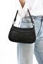 Genuine Leather Women's Baguette Shoulder Bag - 5