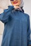 Linen Long Tunic Trousers Set-Blue - 5