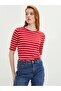 Basic Crew Neck Striped Short Sleeve Women's T-Shirt S29602z8 - 5