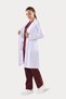 Long Sleeve White Long Length Classic Collar Doctor Nurse Teacher Apron Alpaca Fabric - 2