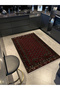 Mira Vintage Burgundy Black Floral Patterned Woven Base Washable Carpet Miravintage02 - 2