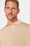 Slim Fit Slim Fit Polo V-Neck Men's Stone Knitwear Sweater - 3