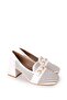 Women's Genuine Leather Laser Perforated Heeled Shoes Ast.7480 - 2