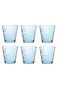 City Pop 250ml water glasses, set of 6, turquoise.