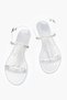 Vienna Transparent Stone Detail Ankle Strap Flat Sole Women's Sandals - 8