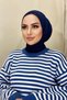 Tesettür Yüzücü Citcitli Bonnet Shawl (Sea and Pool Cap), Matching with the Hijab and Swimsuit Top, Navy Blue.