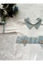 Blue Plaid Fabric Detailed Snap Fastener Baby Boy Newborn Jumpsuit and Hat - 2