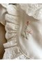 Eyelet Embroidered Branch Floral Newborn Romper and Hat - 4