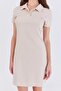 SHILSEE BEIGE Modal FABRIC PREMIUM POLO COLLAR DRESS - 3