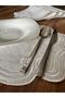 6 Pieces Curly Model Ecru Embroidered American Service Plate - 3