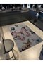 Shape Collection Pink Shades Multicolored Butterflies Woven Base Modern Decorative Carpet 35