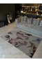 Shape Collection Pink Shades Multicolored Butterflies Woven Base Modern Decorative Carpet 35 - 4