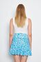 Women's Wrapped Pleated Flounce Daisy Patterned Shorts Skirt - 6
