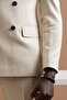 Slimfit Pointed Collar Double Pleated Textured Fabric Double-Breasted Suit - 5