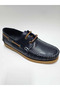 Genuine Leather Dark Blue Lace-Up Lightweight Comfortable Flexible Men's Shoes - 2