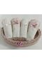 Oval Towel Knitted Basket 30*50 cm 4 Pieces Cotton Scalloped Bow Towel Gift Bundle Dowry Box - 2