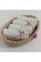 Oval Towel Knitted Basket 30*50 cm 4 Pieces Cotton Scalloped Bow Towel Gift Bundle Dowry Box - 4