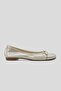 Women's Beige Glitter Genuine Leather Size 35-41 Ballerinas - 2