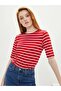 Basic Crew Neck Striped Short Sleeve Women's T-Shirt S29602z8 - 6