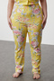 Sarı Çiçek Desenli Gömlek Yaka Örme Pijama Takımı TBBSS24AI00115 - 4