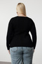Black Sweetheart Neckline Fitilii Knitwear Sweater Tbbaw25An00045 - 5