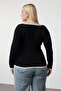 Thin Knitwear Sweater - Black, Square Collar, Body Lines Revealing TBBAW25AN00049 - 5