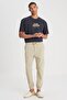 Slim Fit Slim Fit Regular Waist Narrow Leg Light Green Jogger Pants - 3