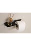 Toilet Roll Holder with Adhesive and Screw Matte Black Long Phone Shelf Wc Roll Holder Toilet