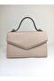 Women's Nude Satin Silver Stone Accessory Evening Bag - 4