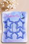 4-Piece Glittery Sea Blue Star Snap Buckle Set - Starry Snap Buckle - Y2K Star Snap Buckle