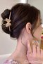 Women's Pink Gold Butterfly Detailed Elegant Metal Latch Buckle - Special Day Luxury Modern Latch Hair Clip
