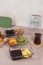 Frigo Breakfast Butter Food - Glass Storage Container with 4 Compartments and Leak-Proof Lid - 4