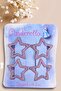 Set of 4 Glittery Lilac Star Snap Buckles - Starry Snap Buckle - Y2K Star Snap Buckle