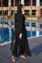 Tie-on Swimsuit Chiffon Skirt Pareo Black Remsa RP003 - 2