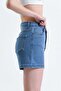 Kn High Waist Denim Blue Women's Denim Shorts - 4