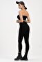 Black High Waist, Slimming, Firming Rib Detailed Interlock Tights - 5