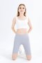 Light Gray High Waist Short Shorts Sports Ribbed Biker Tights - 4