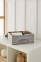 2 Pieces Gray Lid Cabinet Drawer Jewelry Laundry Folding Storage Box Organizer 30X23X11 - 3