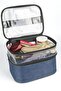 Makeup Bag Suitcase Professional Transparent Bag Travel Set Lunch Bag Blue Color