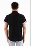 Black Short-Sleeved Striped Regular Men's Shirt - 5