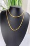 Gold / Gold Color 80 cm Italian Scrunch Chain Steel Necklace - 2