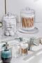 3-Piece Crystal Bathroom Organizer Cotton Swab Floss Holder Jewelry In-Cabinet Organizer - 6