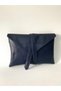 Navy Blue Faux Leather Covered Tied Clutch