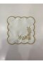 6 Pieces of Linen Fabric Embroidered Coffee Side Cocktail Napkin & Coasters - 3
