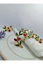 6-piece elegant red & green enamel gold napkin ring - 3