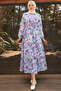 Lilac Hijab Dress - 439 Patterned