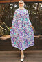 Lilac Hijab Dress - 439 Patterned - 4